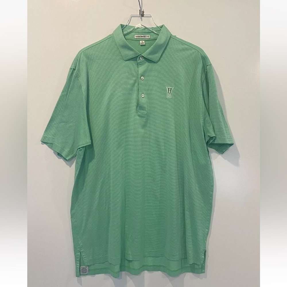 Peter Millar Mens‎ XL Green Golf Polo Shirt Cotton (1287)